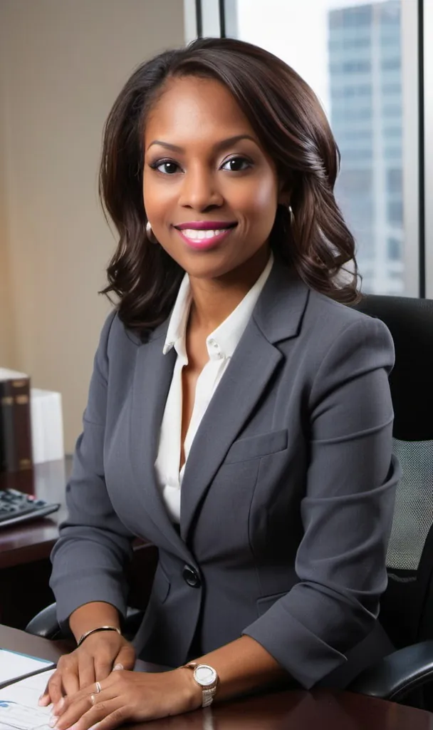 Real estate virtual assistant at her desk